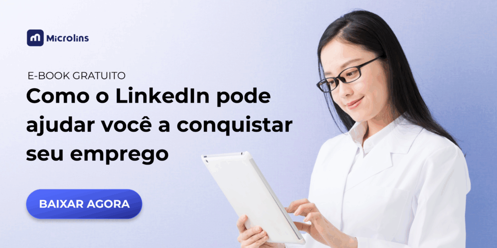 ebook sobre como conseguir emprego com apoio de curso operador de caixa e LinkedIn