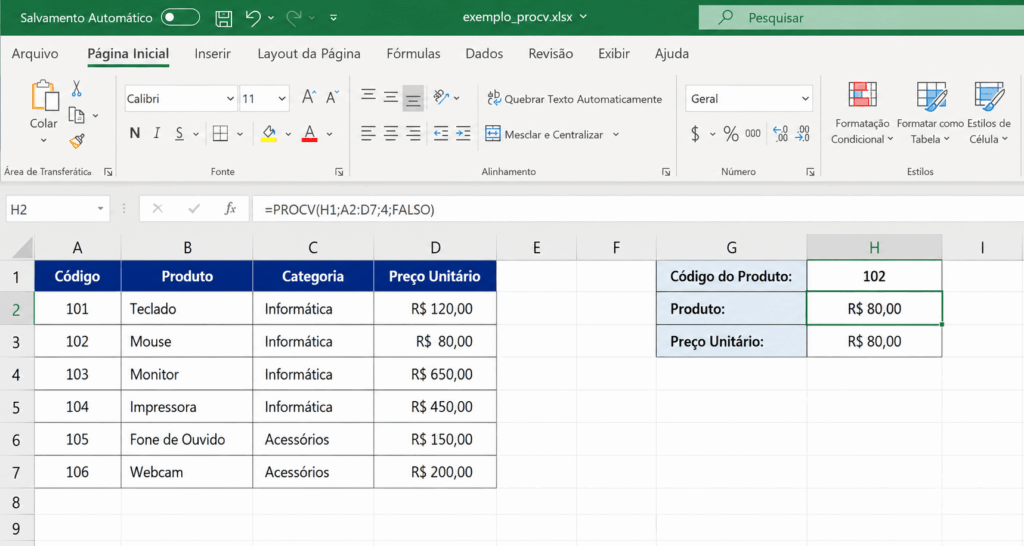 Erro N/D do PROCV Excel corrigido com a função SEERRO exibindo mensagem personalizada de não encontrado.