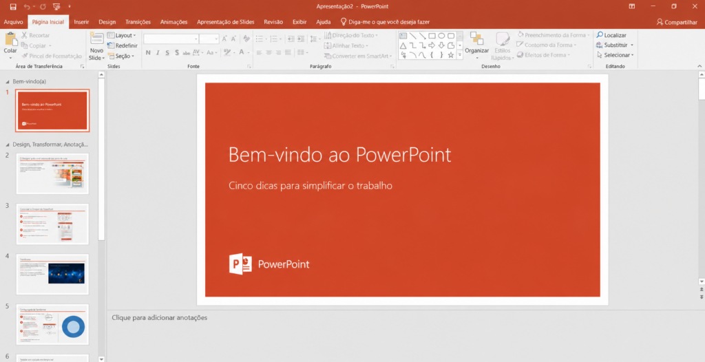 Print que demonstra o que é powerpoint - print exemplo de apresentação